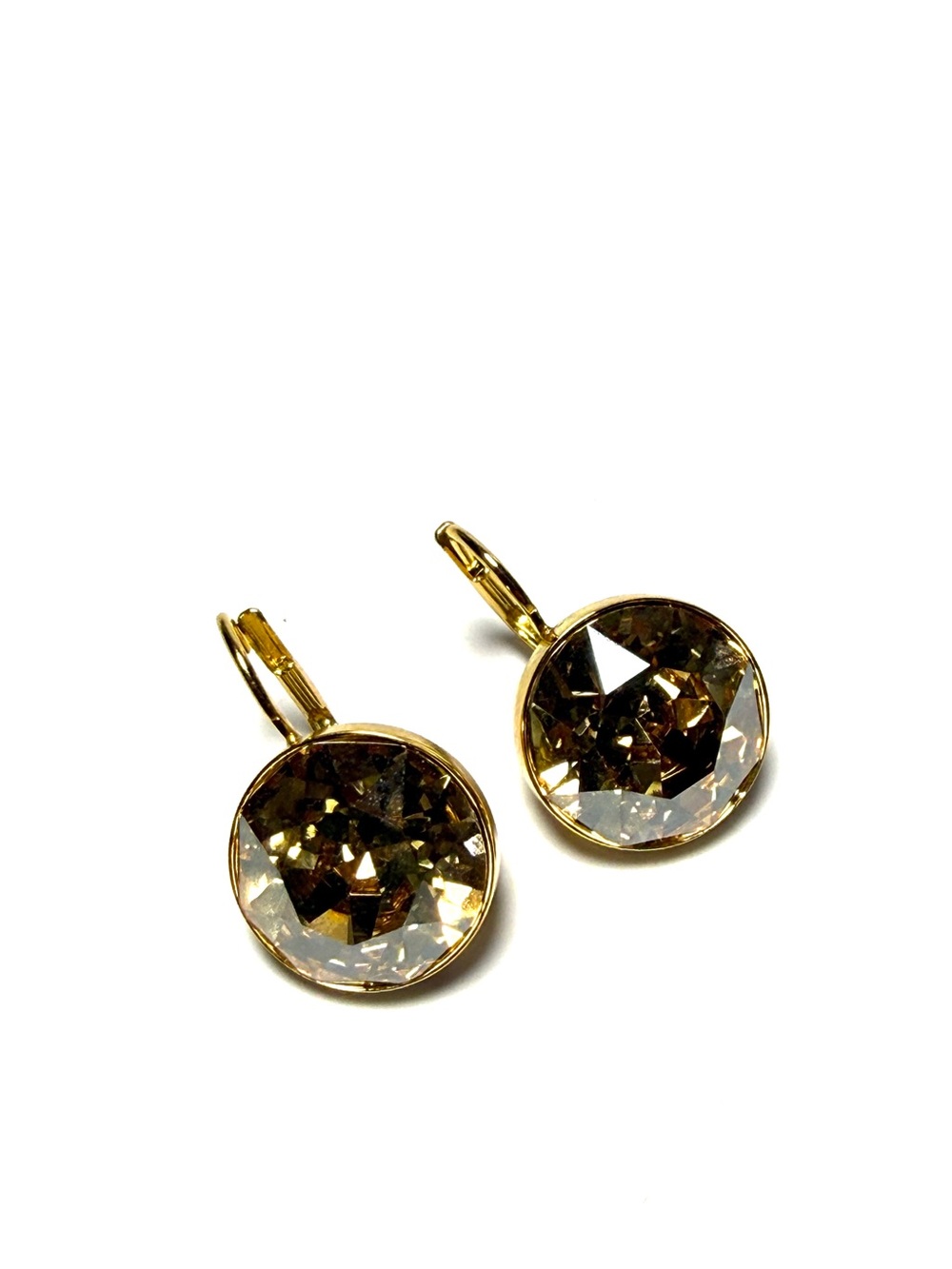 Swarovski Gold-Tone Champagne Crystal Earrings - Picture 2 of 11